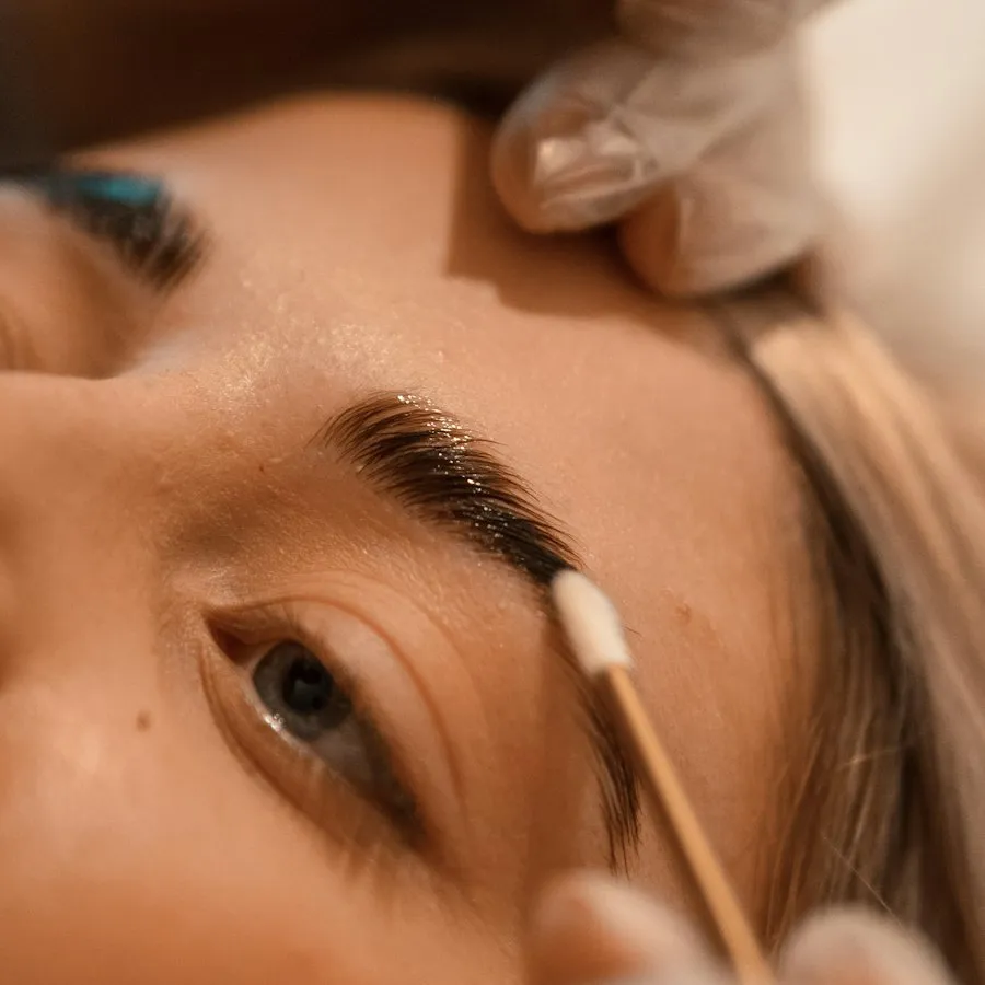 Eyebrows being styled