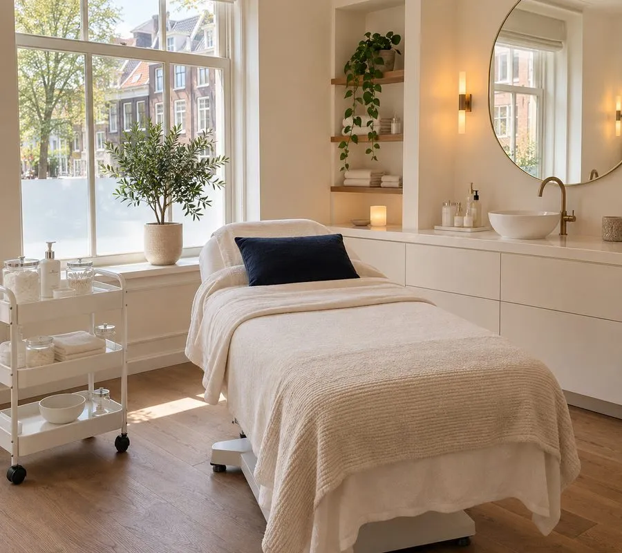 Treatment room with treatment bed